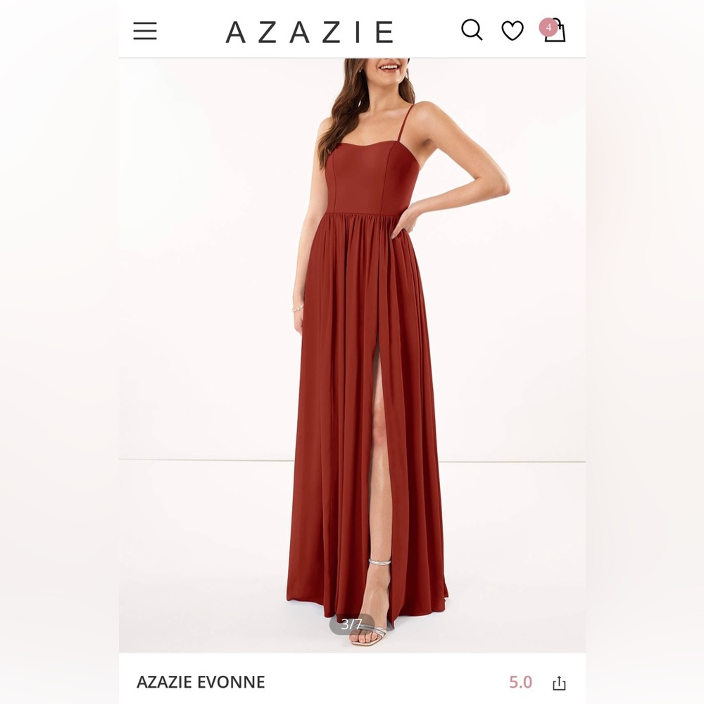 Azazie Evonne rust dress